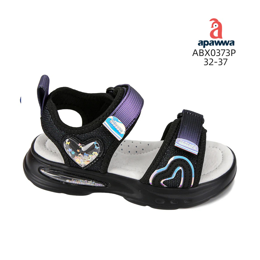 Дитячі босоніжки для дівчинки, чорний Apawwa ABX0373P