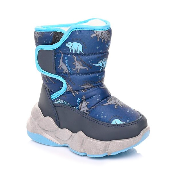 Зимові дитячі чоботи - дутики для хлопчика, сині HD01 Apawwa