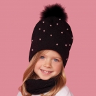 Дитячий зимовий комплект (шапка + шарф-хомут) для дівчинки "Аден", DemboHouse (ДембоХаус)
