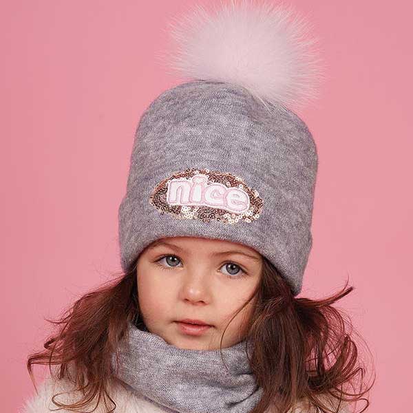 Детский зимний комплект (шапка + шарф-хомут) для девочки "Бонки", DemboHouse (ДембоХаус)