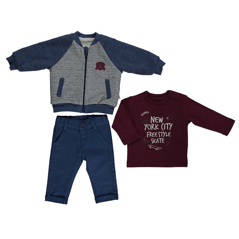 Детский комплект для мальчика (утепленная кофта+реглан+брюки) (K2297), Bebetto (Турция)
