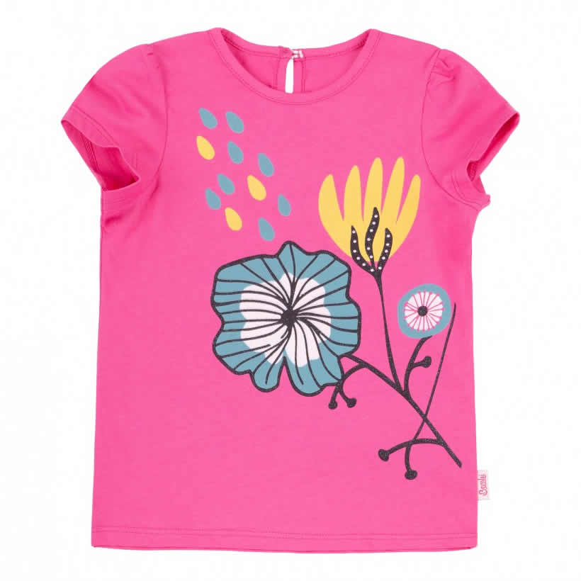 Дитяча футболка для дівчаток Magic flower, малинова (ФБ701), Бембі