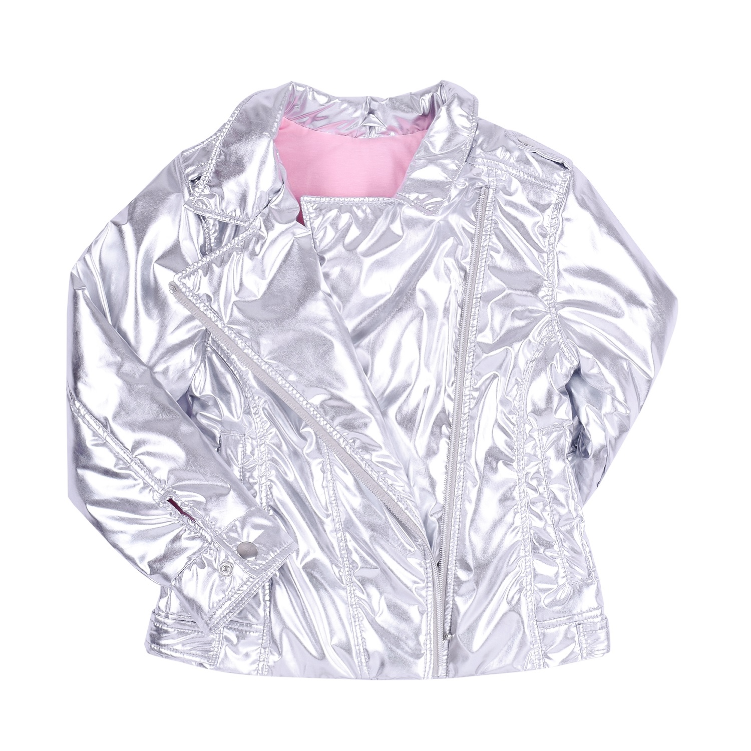 Дитяча демісезонний куртка для дівчинки, срібло (КТ206), Бембі 122 р.