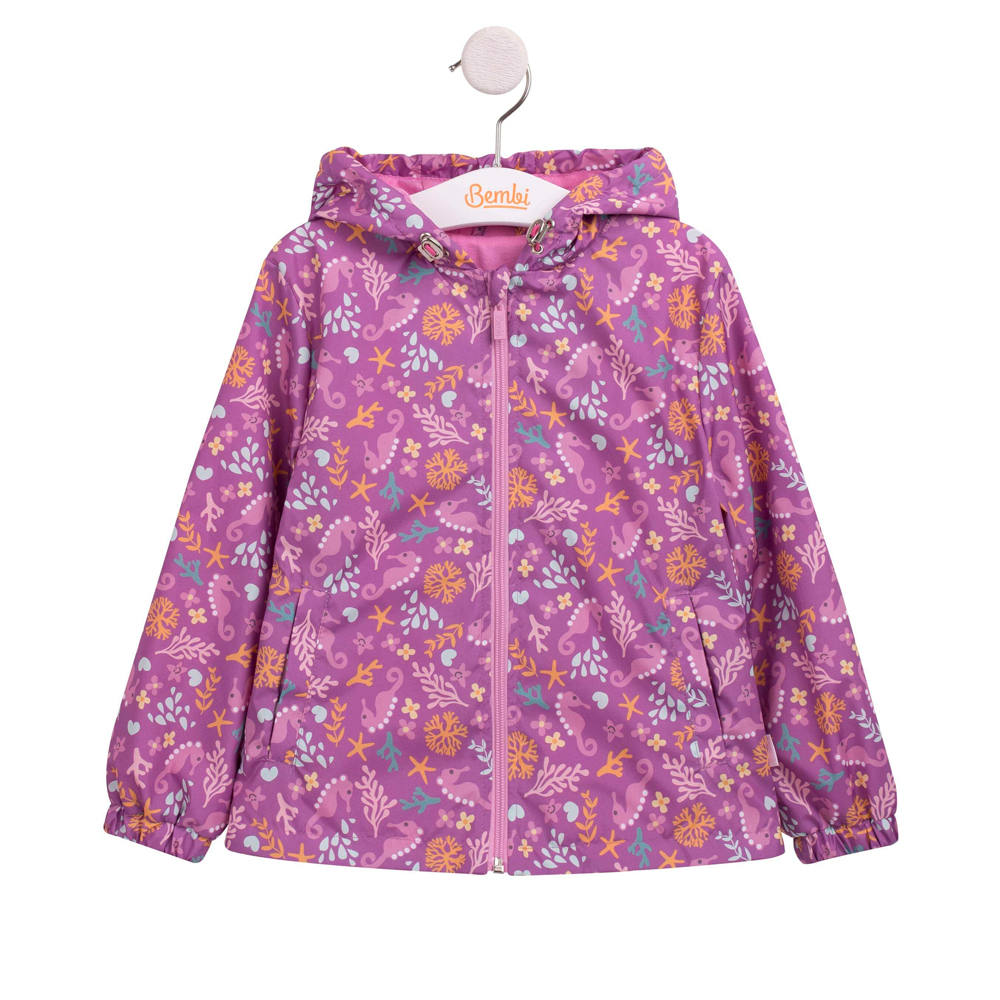 Детская весеняя куртка ветровка для девочки (КТ180) фиолетовая, Бемби