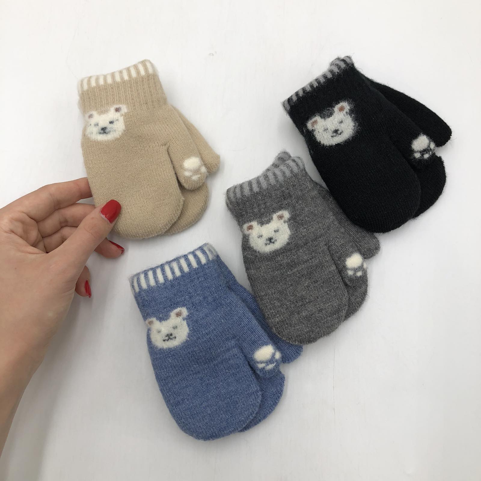 Теплые детские рукавицы Медвежонок 4-6 лет, 6--25