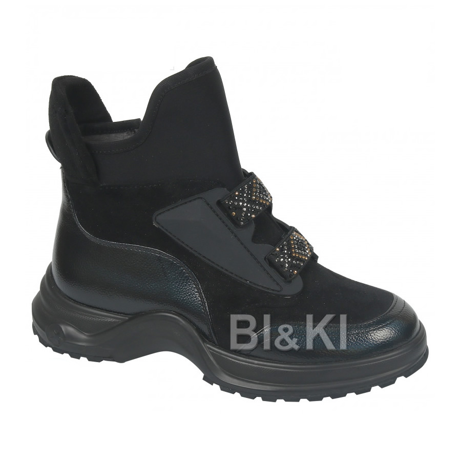 Демісезонні черевики для дівчинки, чорні (07-25A), Bi & Ki