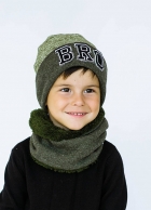 Детский комплект (шапочка+хомут) для мальчика "Бро", DemboHouse (ДембоХаус).