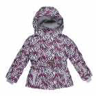 Дитяча зимова куртка для дівчинки, пантери чорно-лілова (Z507-20), Libellule (Baby Line)