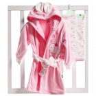 Детский махровый халат + полотенце, розовый (1005.BES), Bebessi (Туреччина)
