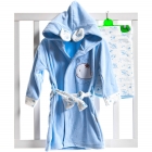 Детский махровый халат + полотенце, голубой (1005.BES), Bebessi (Туреччина)