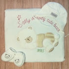 Набор для новорожденного (конверт-одеяло + шапочка + пинетки), молочный (3200), Bebessi (Турция)