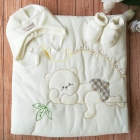 Набор для новорожденного (конверт-одеяло + шапочка + пинетки), молочный (BES101), Bebessi (Турция)