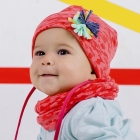 Детский демисезонный комплект (шапочка+хомут) для девочки "Бель", DemboHouse (ДембоХаус)