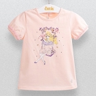 Детская футболка для девочек, розовая (ФБ656), Бемби