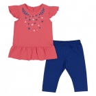 Детский костюм для девочки, коралловый с синим (КС621), Бемби