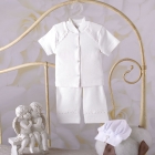 Хрестильний костюм для хлопчика Святик (короткий рукав), інтерлок, білий (27070924), Бетіс