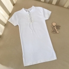 Рубашка для крещения Крістіан-3, короткий рукав, интерлок, белая (27688632, 27688634), Бетис (Украина)