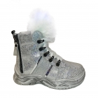 Детские зимние ботинки для девочки, серебристые (98322/502/177, 90322/502/177), Bistfor