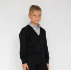Дитяча сорочка-обманка для хлопчика, чорна (8006), Cegisa