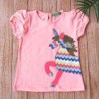 Детская футболка для девочки, розовая (3001-013), Cichlid
