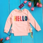 Детский реглан для девочки "HELLO", розовый (4581), Cichlid