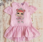 Детское платье - туника для девочки, розовая полоска (12120),  Cinan Kids