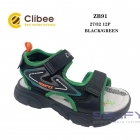 Детские босоножки для мальчика, ZB91 black-green, Clibee