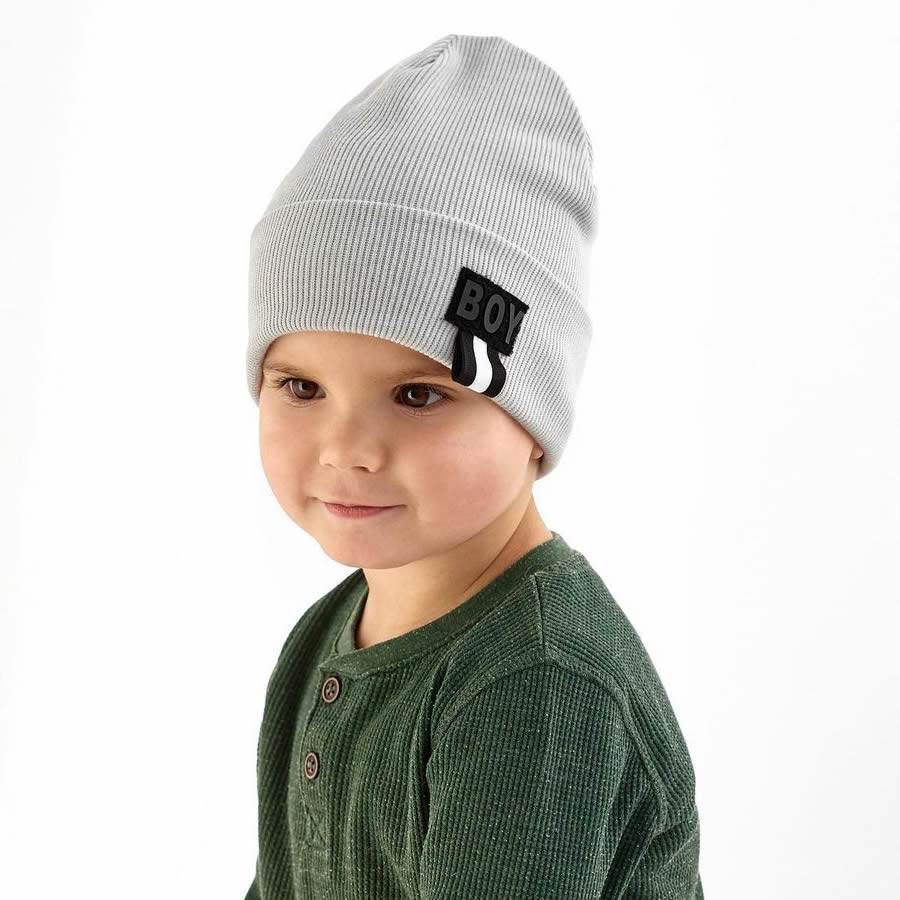 Дитяча демісезонна шапка для хлопчика Джіхангір, сіра, DemboHouse (ДембоХаус)