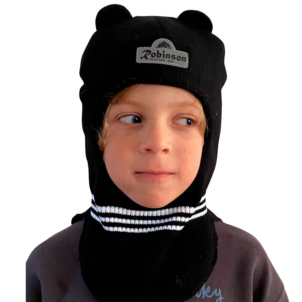 Дитяча зимова шапка - шолом для хлопчика (21451) чорна, David's Star