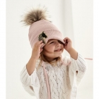 Дитяча зимова шапка для дівчинки Белен, пудра, DemboHouse (ДембоХаус)
