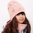 Дитячий демісезонний комплект (шапка + манишка) для дівчаток "Доріс", DemboHouse (ДембоХаус)