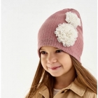 Детская демисезонная шапка для девочки Ефсун, молочная, DemboHouse (ДембоХаус)