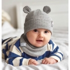 Дитячий демісезонний комплект (шапка + манишка) для хлопчика Мустафа, сірий, DemboHouse (ДембоХаус)