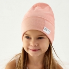 Детская демисезонная шапка для девочки Нора, персиковая, DemboHouse (ДембоХаус)