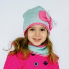 Дитячий демісезонний комплект (шапочка + хомут) для дівчинки "Ріверсайд", м'ятний, DemboHouse (ДембоХаус)
