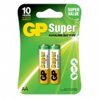 Батарейки GP щелочные Super Alkaline AA 2шт. в упаковке (15A-U2 LR6), GP