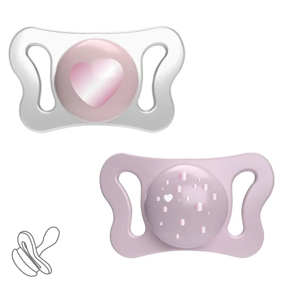 Пустушка PhysioForma Micro, силікон, 0-2 міс., 2 шт. рожева (75126.11), Chicco