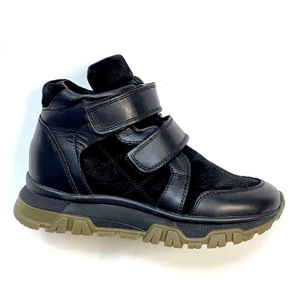Дитячі черевики для хлопчика, чорні (10375/846/821УШ, 18375/846/821УШ), Bistfor