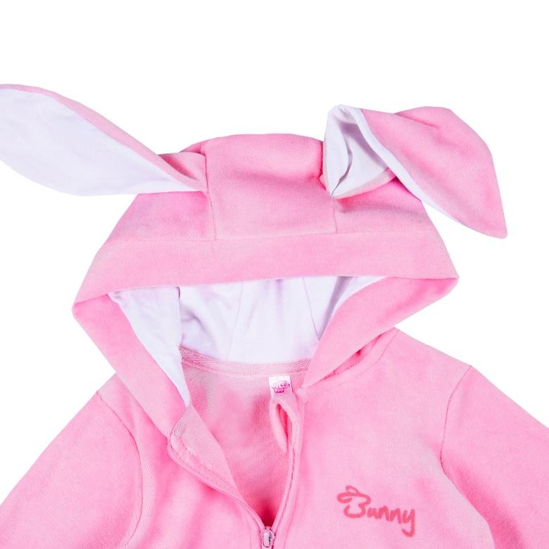 Комбінезон чоловічок для малюка Зайчик з вушками, рожевий, 14759, Gabbi