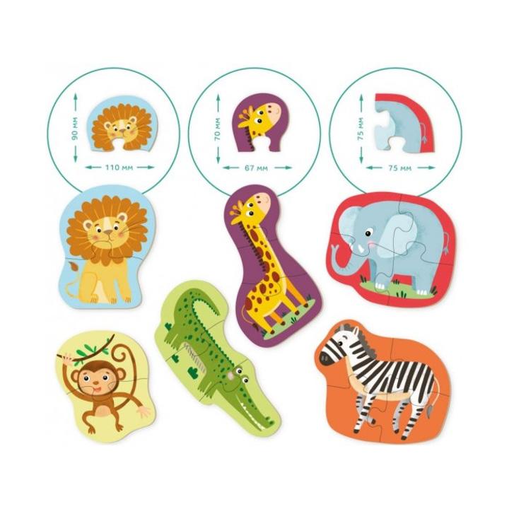 Пазли дитячі 4 в 1 Baby puzzle Дикі тварини 300153, DoDo, 4 зображення