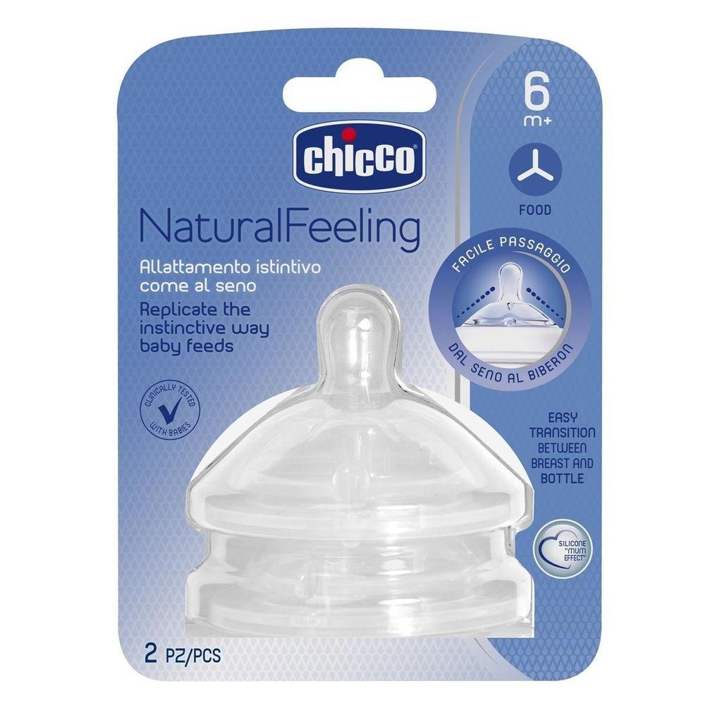 Соска силиконовая Natural Feeling, для каши, 6м+, 2 шт. (81057.20), Chicco