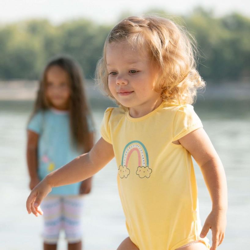 Дитяче боді-футболка для дівчинки, жовте (БД181), Бембі