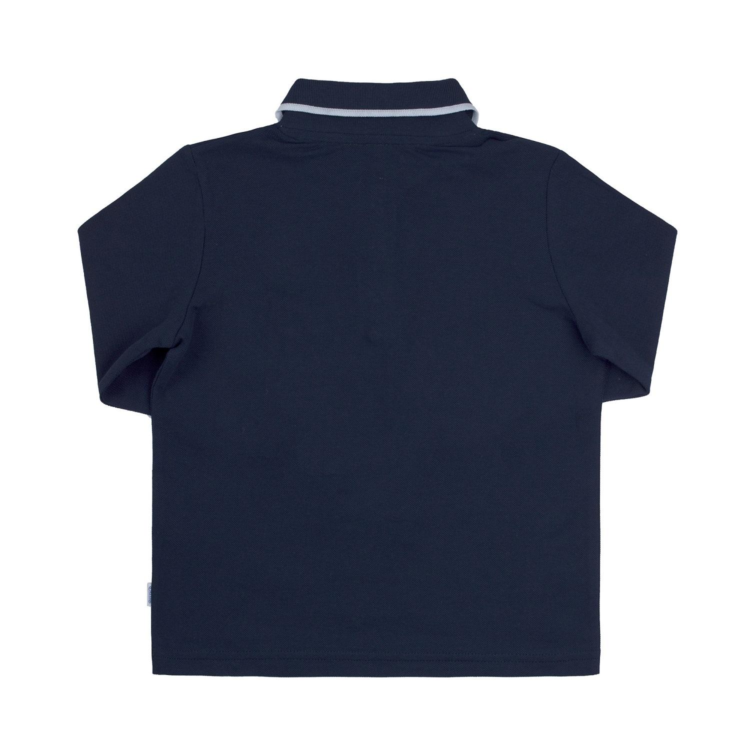 Детская футболка-поло с длинным рукавом для мальчика, темно-синяя (ФБ757), Бемби