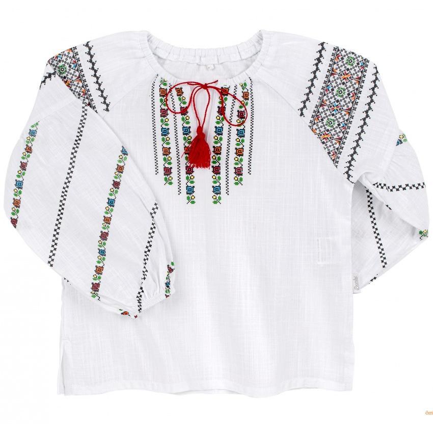 Дитяча блуза Вишиванка для дівчинки, біла (РБ137), Бембі
