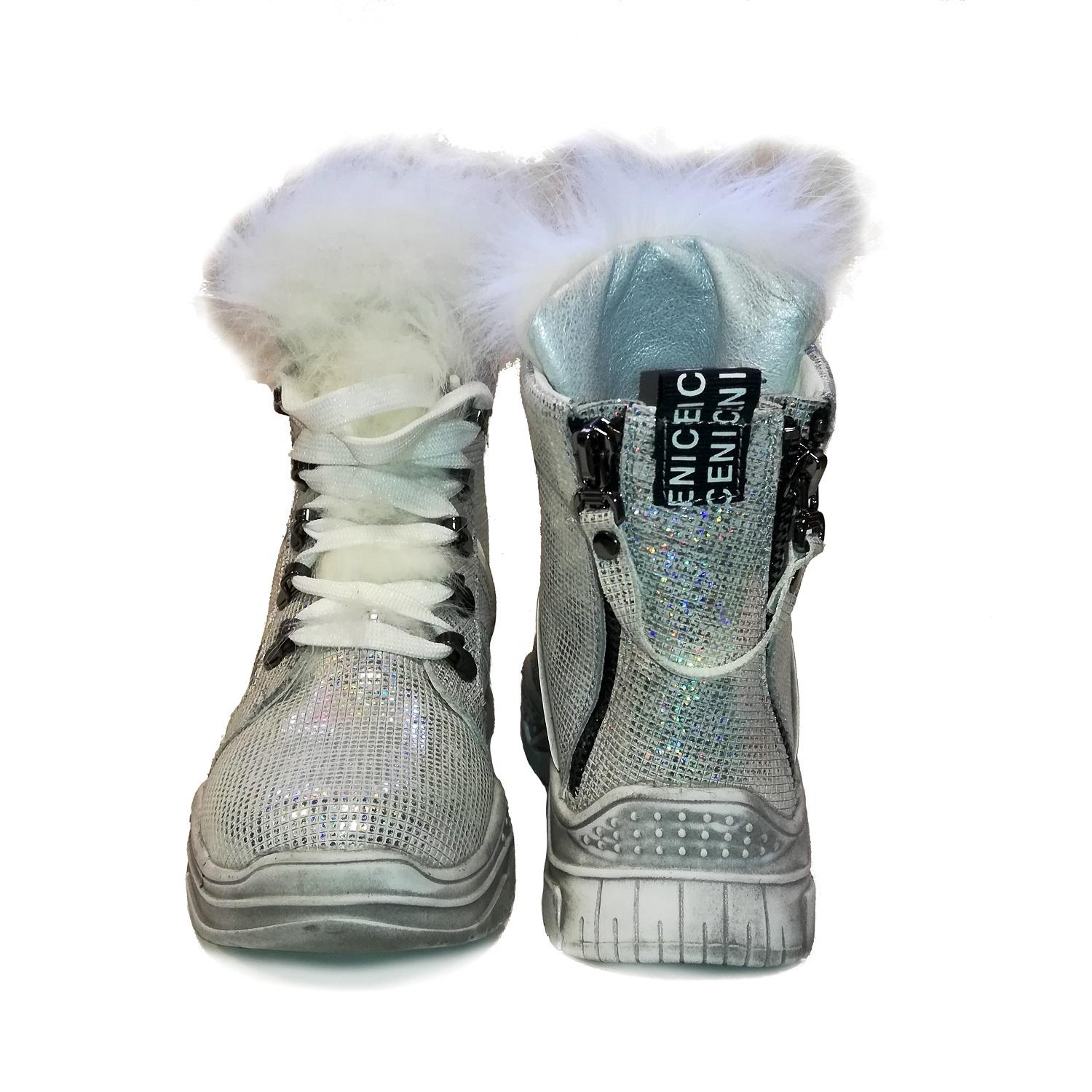 Дитячі зимові черевики для дівчинки, сріблясті (98322/502/177, 90322/502/177), Bistfor