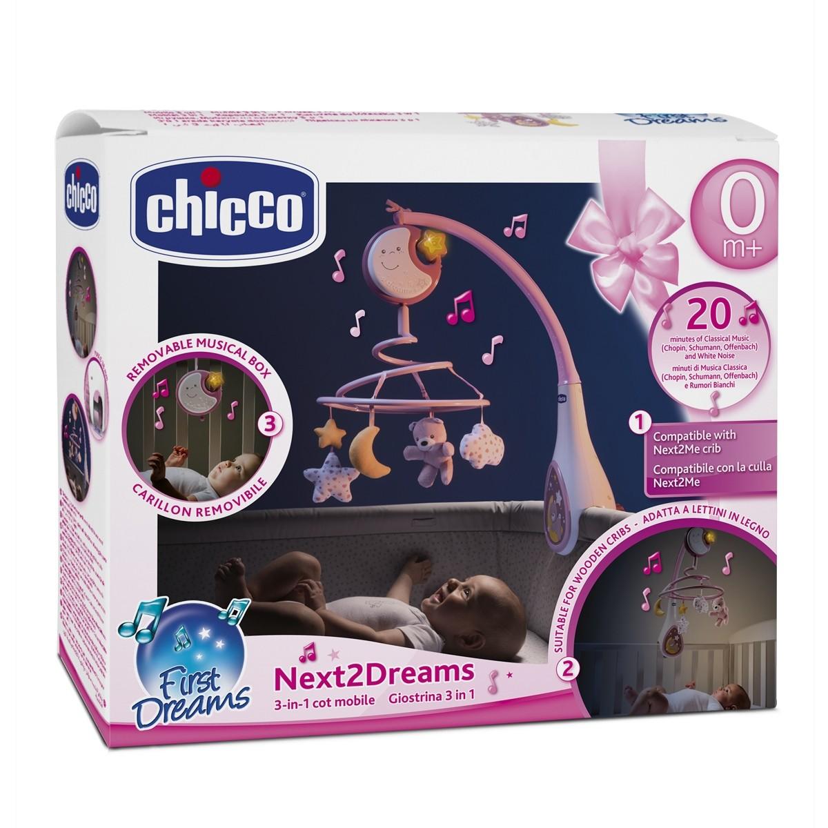 Іграшка на ліжечко - музичний мобіль Підвісна карусель NEXT2DREAMS (07627.10), Chicco