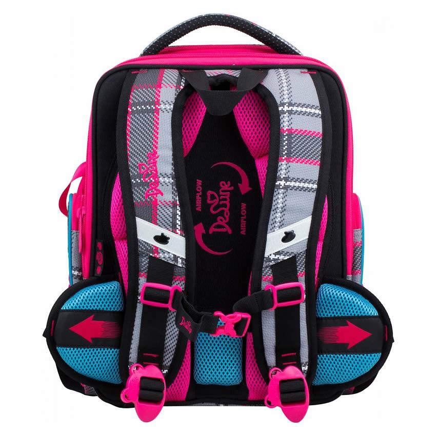 Рюкзак-ранець шкільний + мішок для взуття для дівчинки, ведмедик (11-026), DeLune