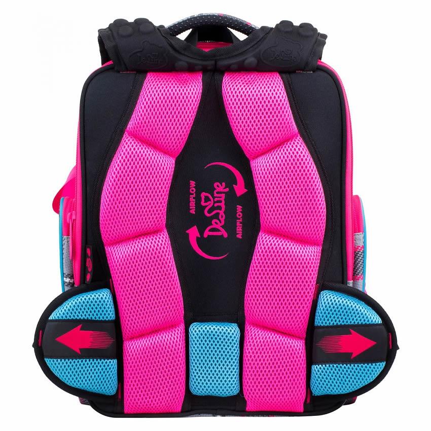 Рюкзак-ранець шкільний + мішок для взуття для дівчинки, ведмедик (11-026), DeLune