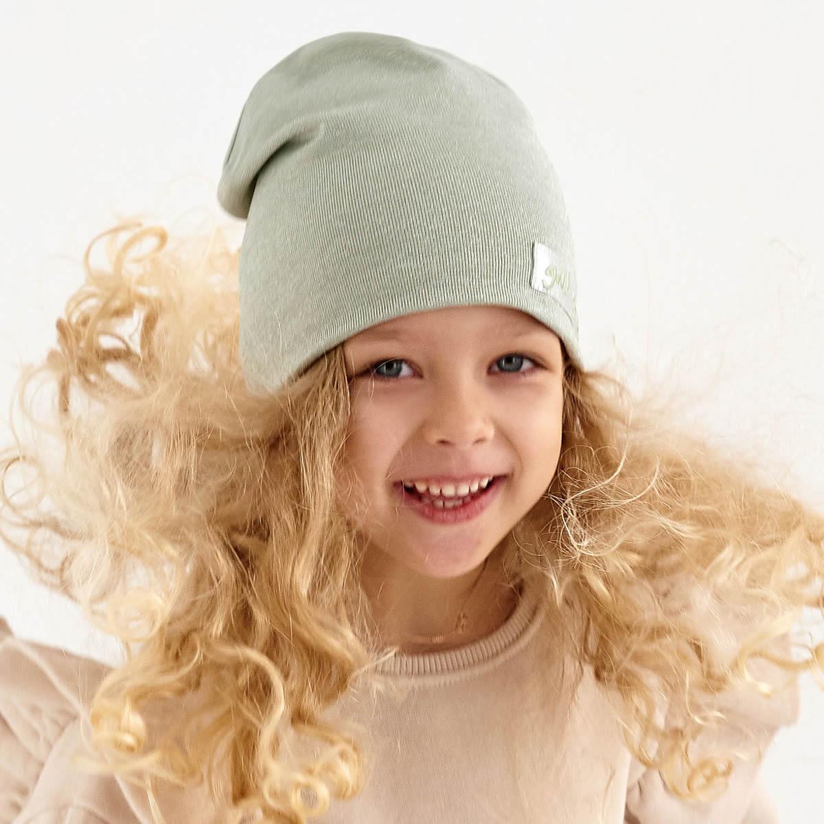 Детская демисезонная шапка для девочки Фірузе, оливковая, DemboHouse (ДембоХаус)