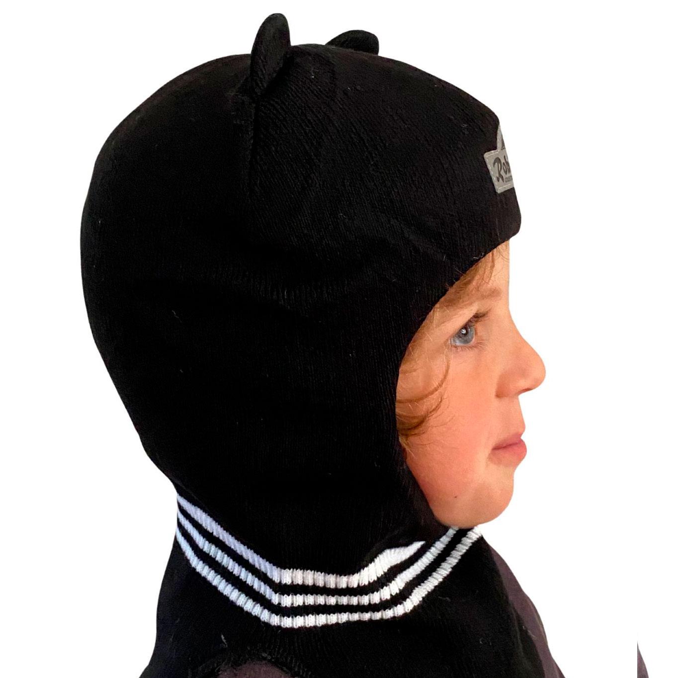 Дитяча зимова шапка - шолом для хлопчика (21451) чорна, David's Star